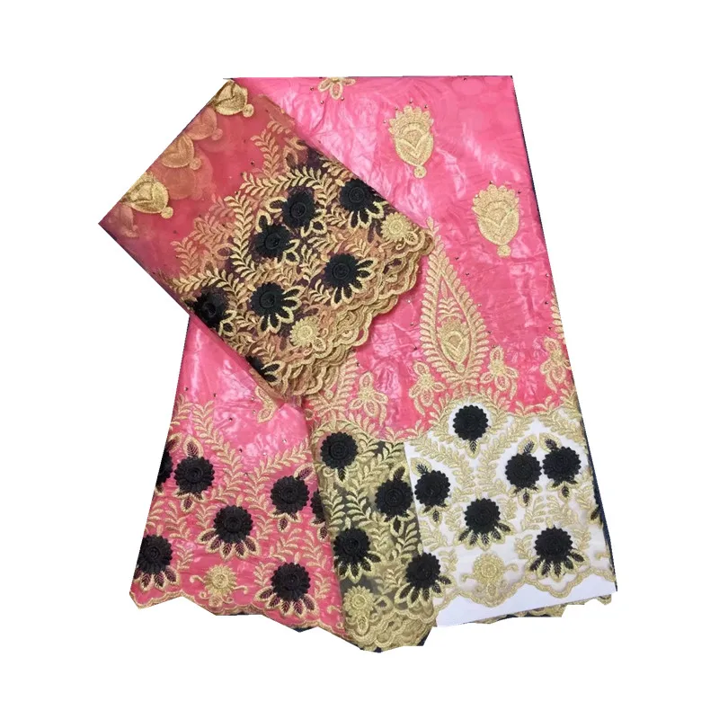 

African Bazin riche getzner Lace Fabric with stones Embroidered High quality 2018 French Tulle Lace ly-608