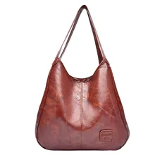 2019 New Soft Leather Shoulder Bag Large Capacity European and American Style Wild Fashion Messenger Bag Ladies Handbag #197922 ms new leather european and american wind bucket bag leather hand shoulder bag messenger large capacity female bag