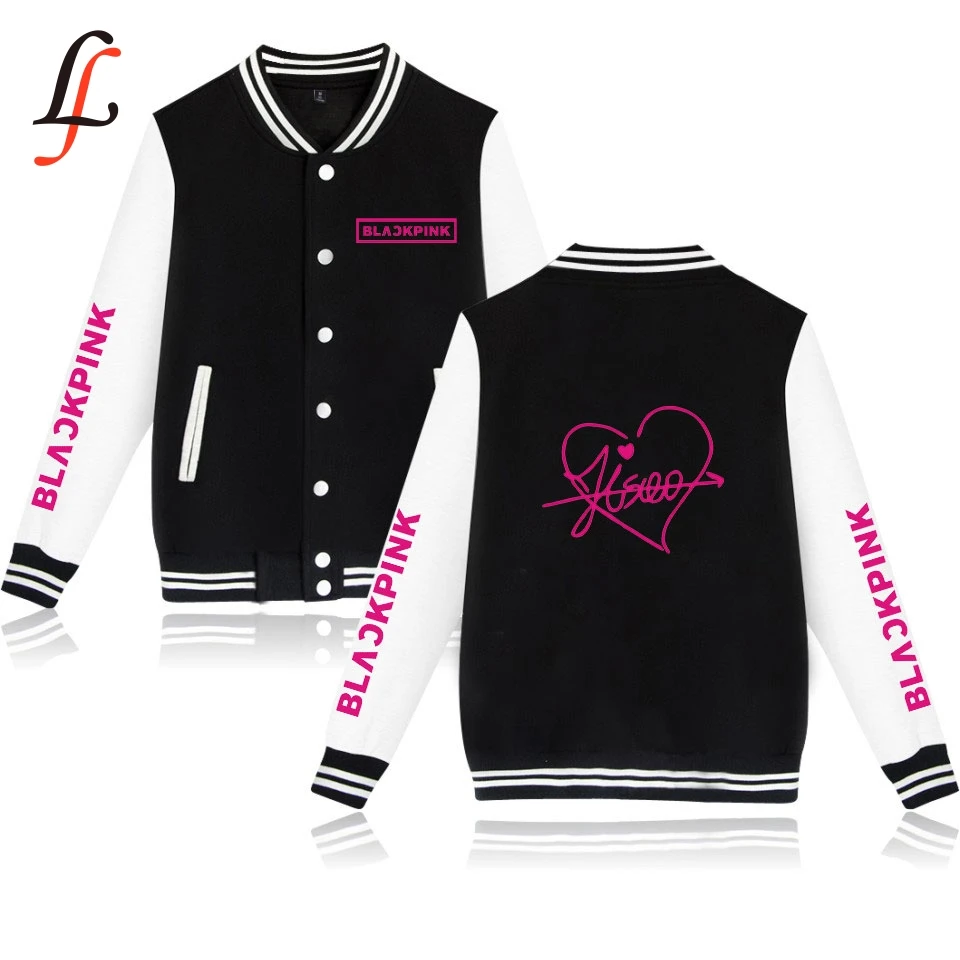 Best Product  Blackpink Harajuku K Pop baseball uniform Classic capless baseball hoodies sweatshirt Streetwear Ja