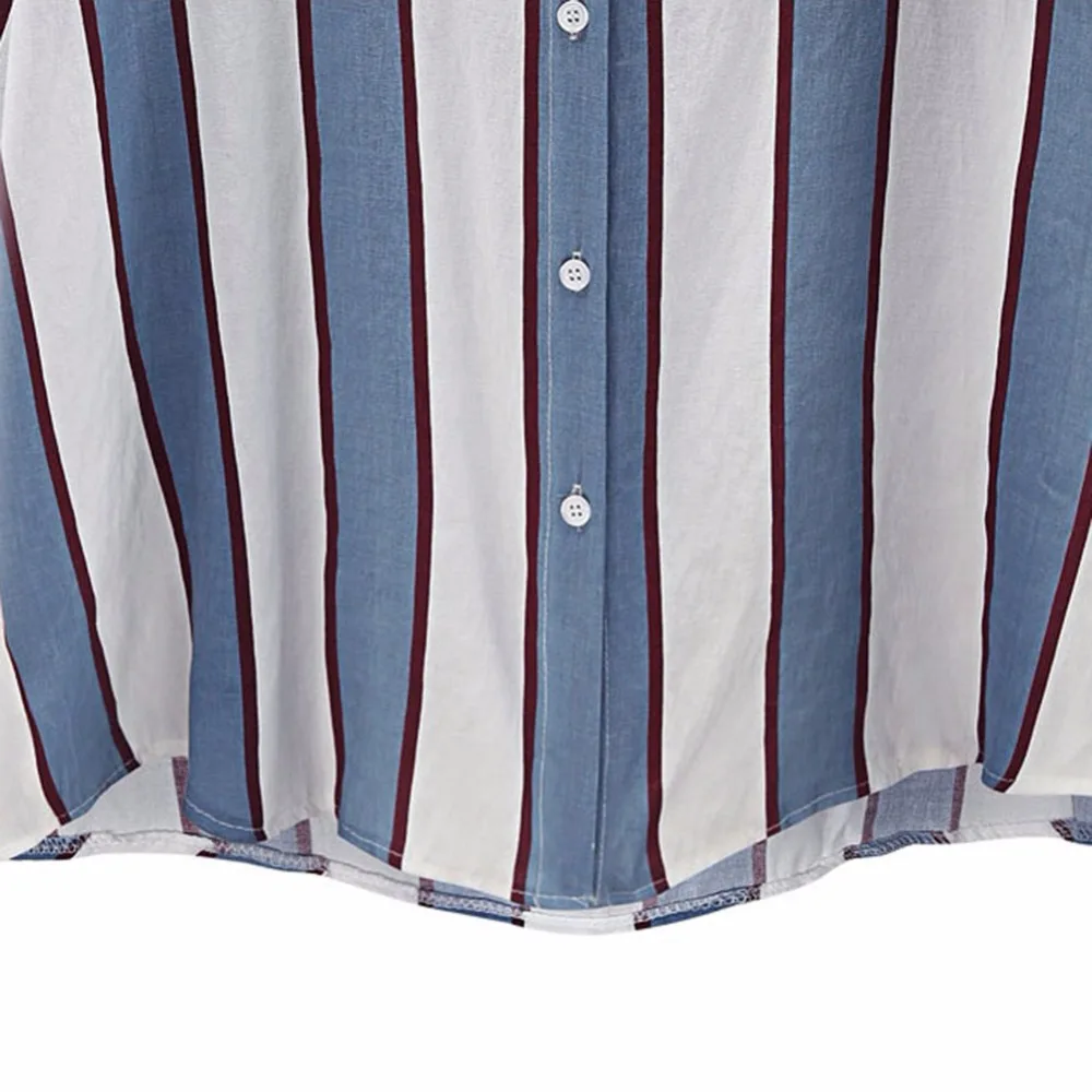 Женская блузка в полоску летняя с длинным рукавом большого размера|chemise femme|striped
