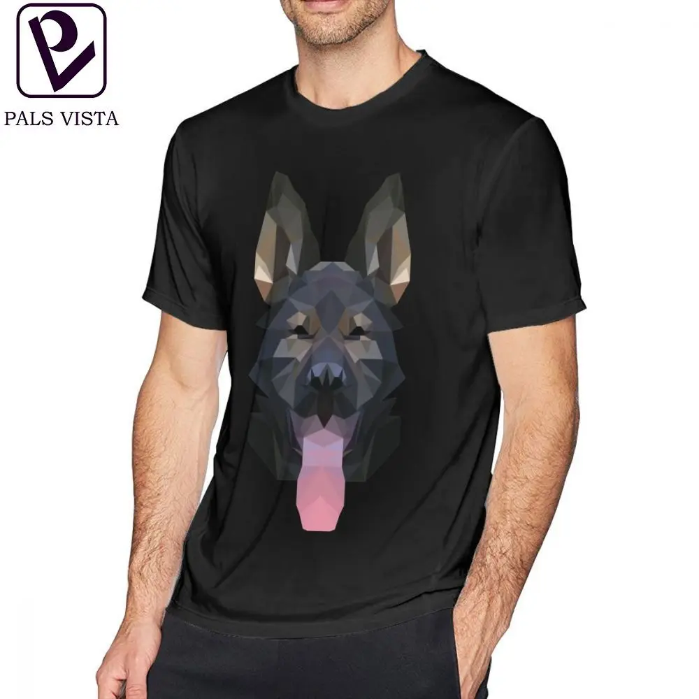 

German Shepherd T Shirt Low Poly German Shepherd T-Shirt Graphic Streetwear Tee Shirt Short Sleeve Cotton Man Fun 5x Tshirt