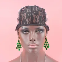 S/M/L машина сделал Средний размер черный цвет парик шапки для изготовления ткачество парики с регулируемым ремешком на спине