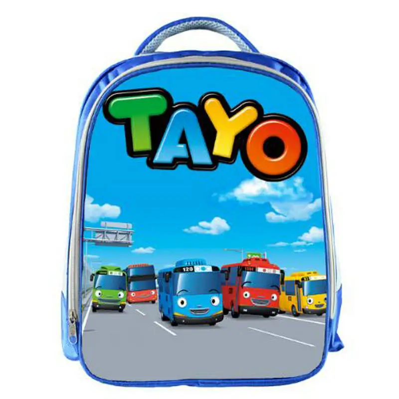 TAYO автобус синий школьные сумки для подростков мультфильм автомобили 13 дюймов 3D печать мальчиков девочек дети школьная сумка