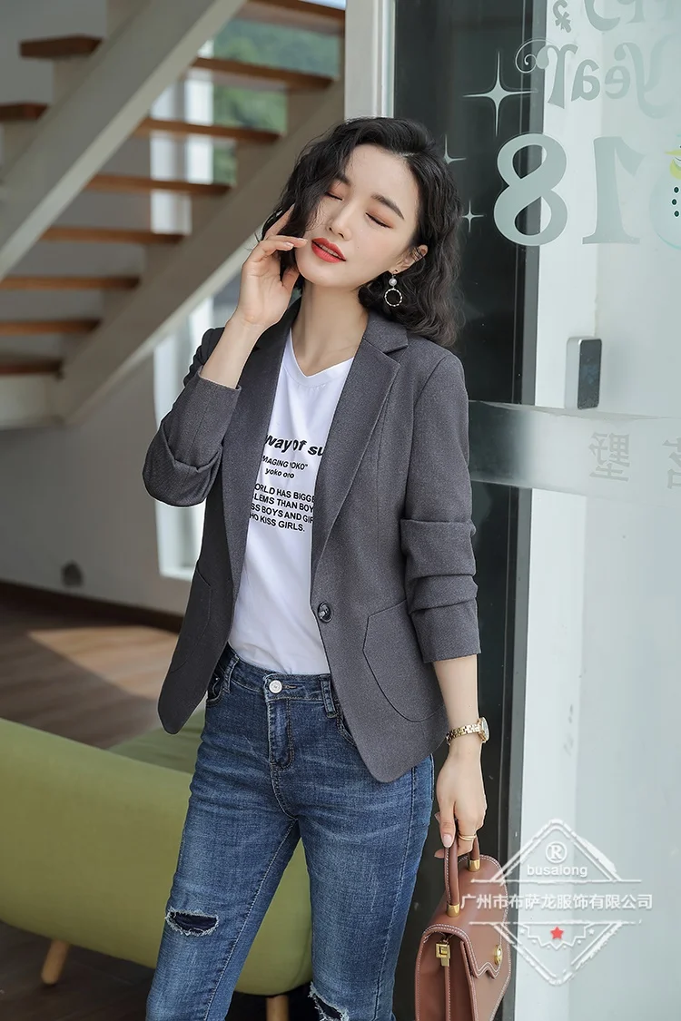 1 шт., женские блейзеры больших размеров, пальто, зима, смесь хлопка, в клетку, с маленькими карманами, маленькие костюмы, куртки, женские облегающие блейзеры, костюм