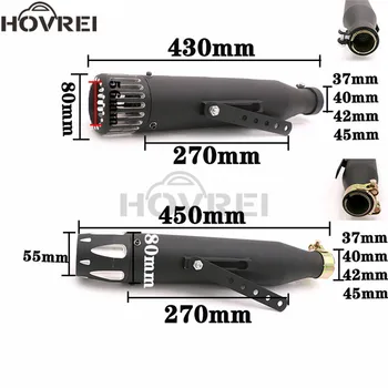 

new black Vintage Classic Motorcycle Muffler Exhaust Pipe For Harley Davidson YAMAHA HONDA CB400 KAWASAKI