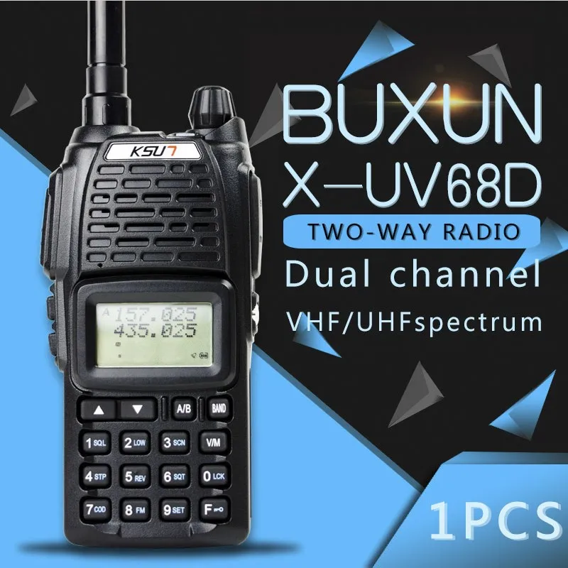 1 шт.) KSUN UV68D Ham двухстороннее радио рации двухдиапазонный трансивер BUXUN X-68D(черный