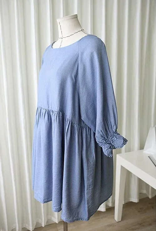Футболка большого размера элегантное платье для беременных чисто синее платье для беременных женщин Одежда для беременных