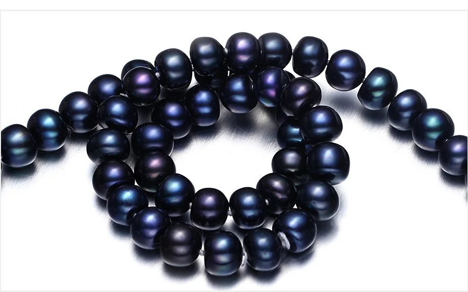Women Natural Freshwater Pearls Jewelry Necklace,925 Sterling Silver Necklace,9-10mm Black Beads Jewelry,Life Tree Buckle 2021
