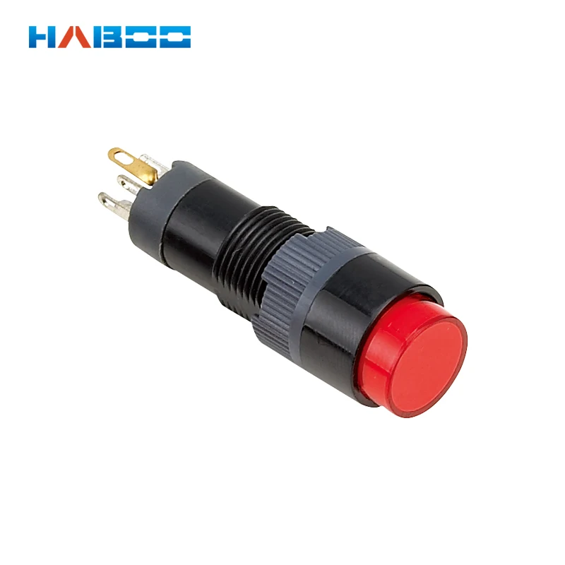 12pcs/lot dia.10mm mini electric switch on off,latching push button