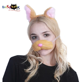 

Eraspooky Halloween Costume for women Halloween costume accessories animal cosplay Cute Cat Cosplay Headband Ear And Nose Set