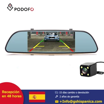 

Podofo 7'' Android 5.0 camara coche DVR Dual Lens Camera Video Recorder Rearview Mirror GPS Navigation