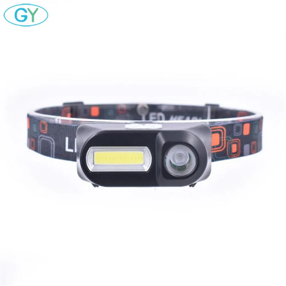 

18650 battery Outdoor camping Portable mini XPE+COB LED Headlamp led night run bicycle lighting Fishing headlights flashlight
