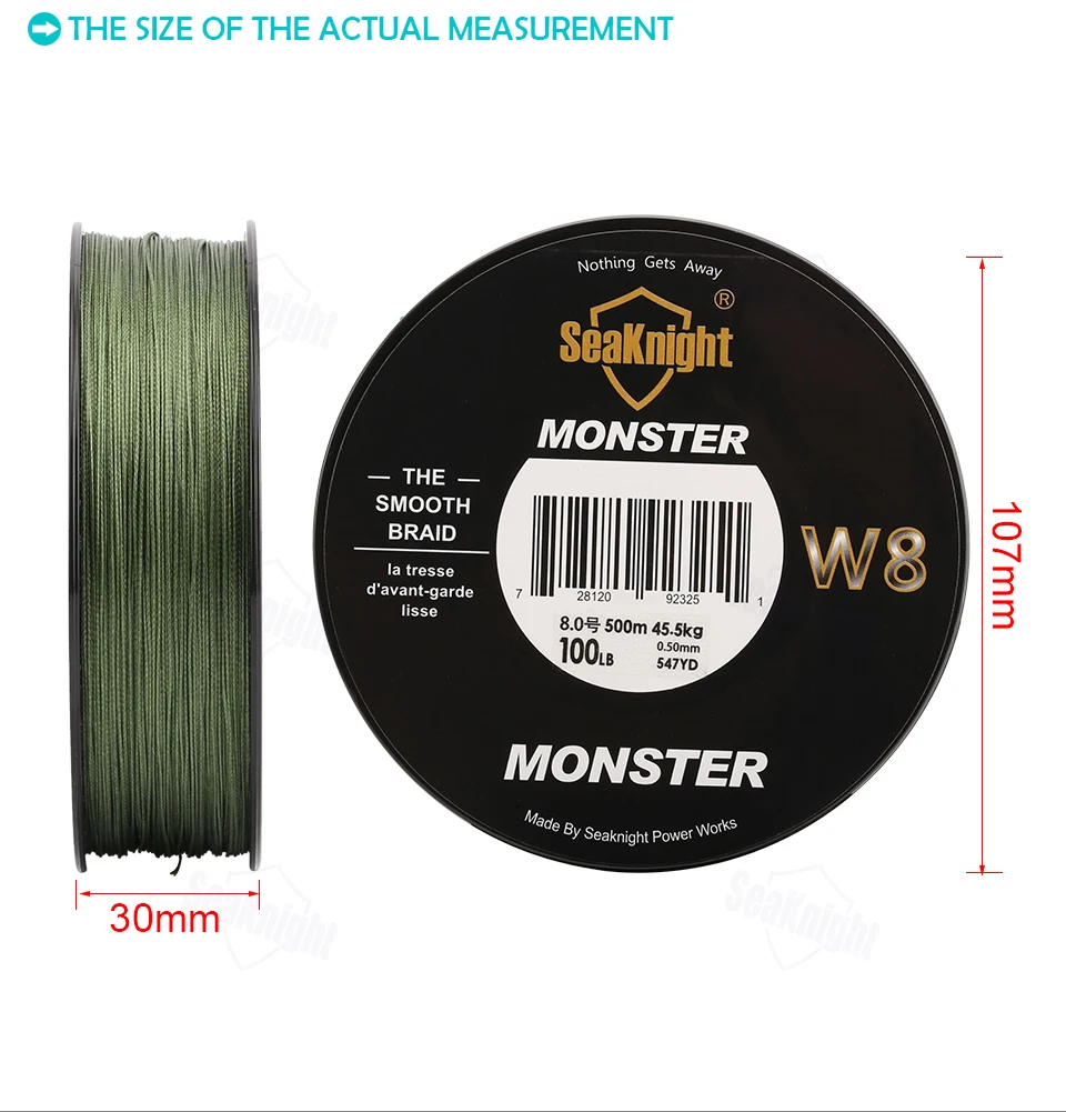 Linha de Pesca Offshore de Fios Sale Tece Seaknight 500 m 8 N20-100lb Super Forte Trançada Verde Hot w8 6 Esporte e Lazer