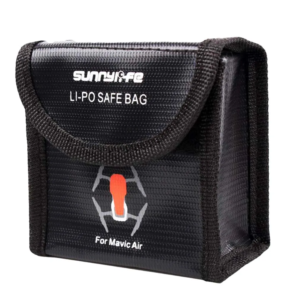  Sunnylife Holding 2Pc Drone Battery LiPo Safe Bag Protective Storage Bag Explosion-proof Bag Case for DJI MAVIC AIR