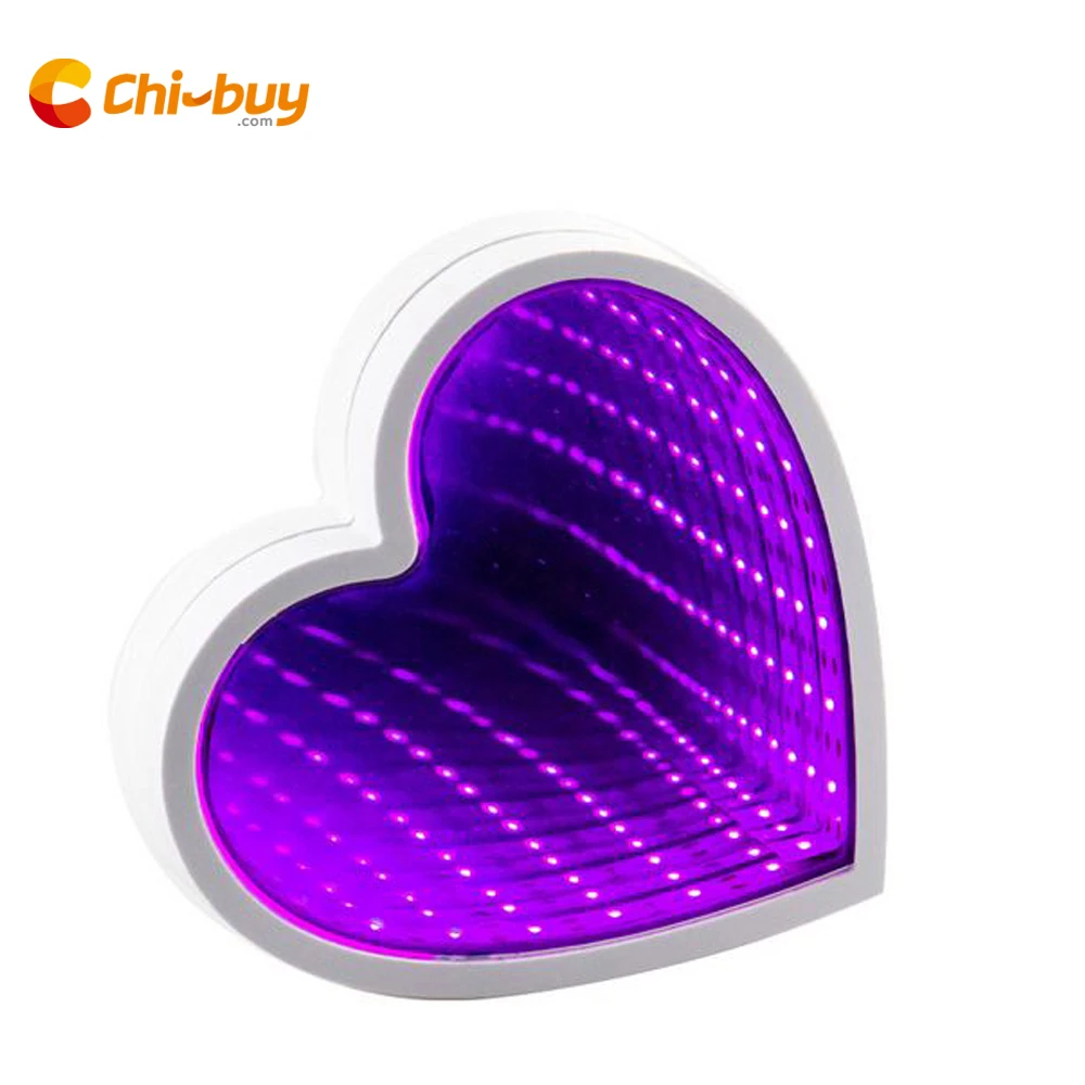 USB Новый 3D Сердце светодиодный свет бесконечность зеркало туннельный фонарь Led