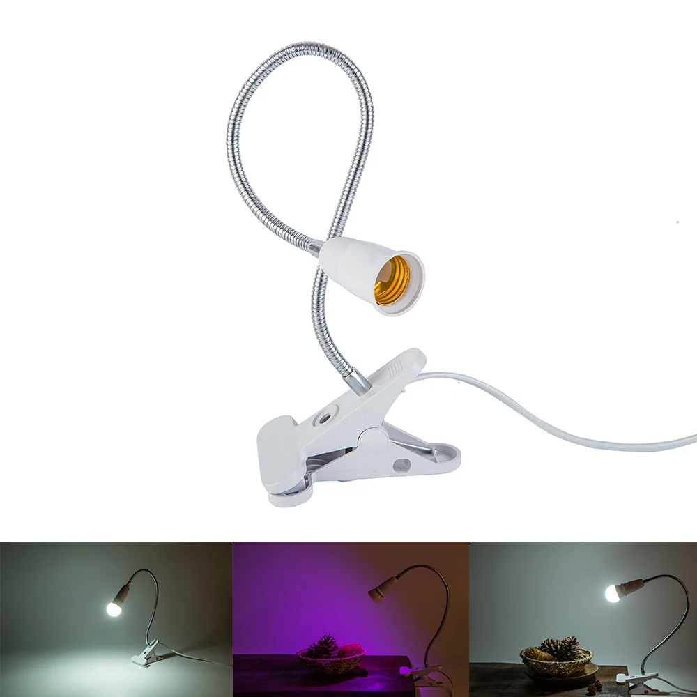 Achat 360 Degree Twisted Flexible Metal Tubing led Table Lamp,E27 Light Holder Adjustable Reading LED Desk Lamp With Clip Switch