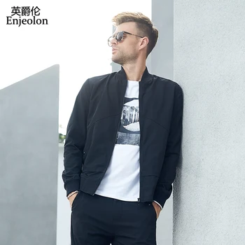 

Enjeolon Brand Fall Bomber Casual Jackets Men Solid Windbreaker Jacket Coats For Men Plus Size S-3XL Jacket Male JK0460
