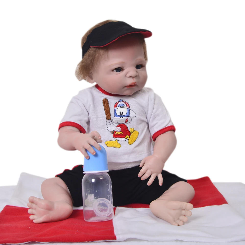 

Latest Reborn Baby Dolls Full Body Silicone Vinyl 23 Inch 58 CM Newborn Boy Babies With Baseball Clothing Kids Playmate