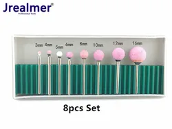 Jrealmer 8pcs Assorte Round Ball Abrasive Mounted Stone Set For Dremel Rotary tools Grinding Stone Wheel Head dremel accessories