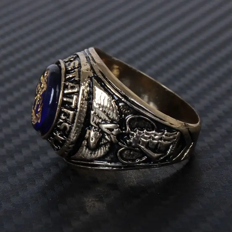 US United States USN Navy Style Metal Retro Honor Ring-US212