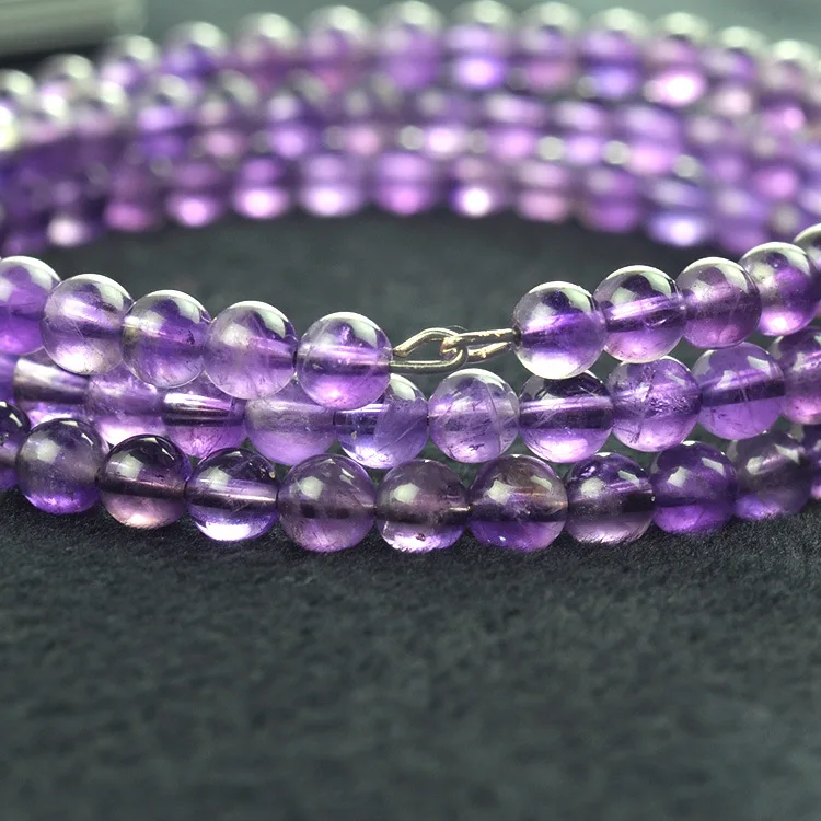 

5mm Natural Amethyst Round beads Bracelet jewelry Fine Beaded Bracelets Jewelry For women Gift with certificate Drop Shipping