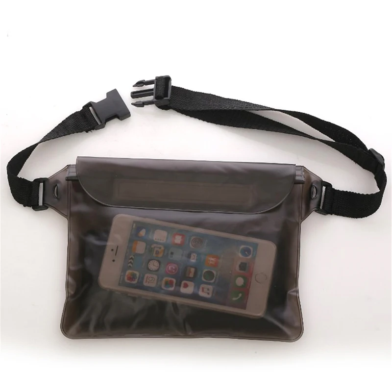 Водонепроницаемый спортивная сумка поясная сумка плавание дрейфующих дайвинг серфинг поясная чехол Подводные Сухой плеча рюкзак карман для мобильного телефона - Цвет: Black