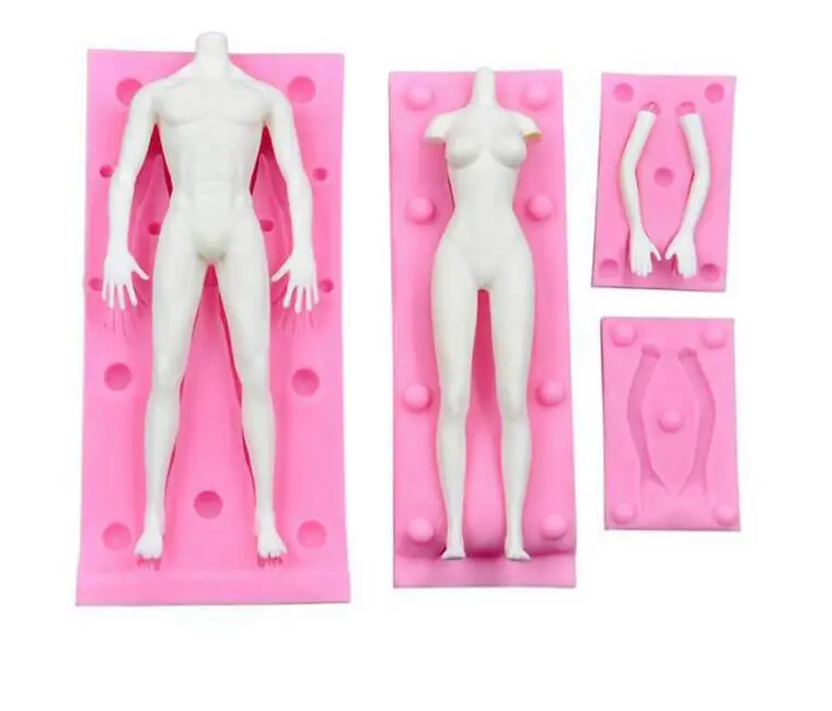 

Doll Body Shaped Silicone Mold 3D Fondant Tool For Manikin Handmade DIY Chocolate Baking Decorating Clay Mould Supplies