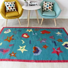 Индия килим синий Kilrim дети шерсть ручная книга мультфильм прекрасный спальня гостиная чайный столик cartetgc193kilimyg40