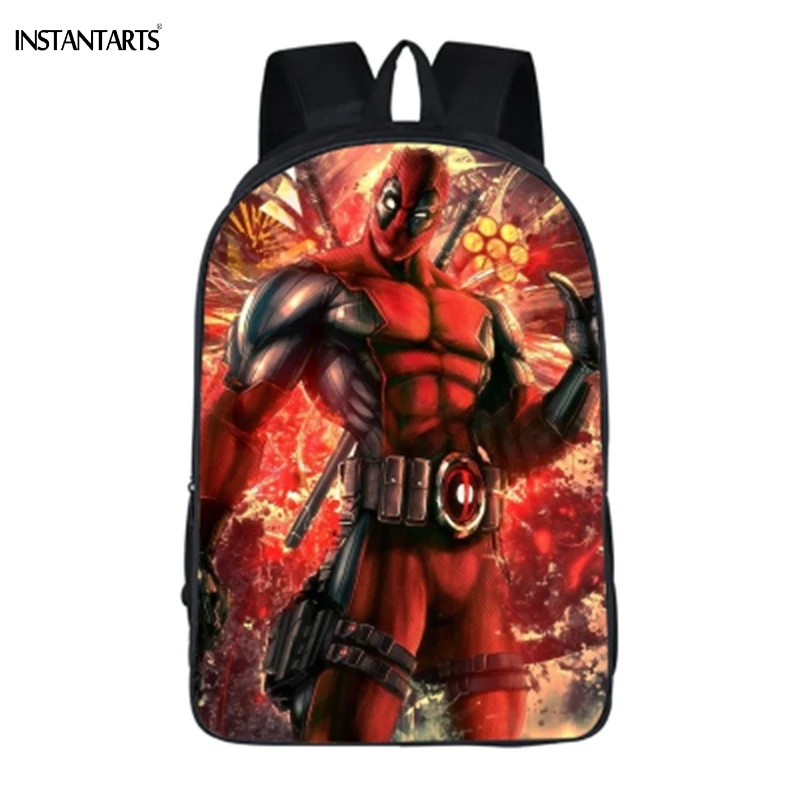 online INSTANTARTS Hot Sale Deadpool Comics Superheros Mochilas Ombro Impressão Mochila Mochila de Viagem Saco de Escola Para O Adolescente 3D