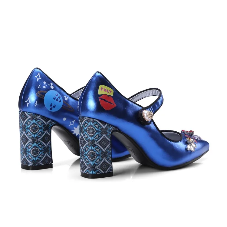 Stilettos Heels Design Blau Frauen Spitz Frau Echtes Sexy Mary Janes Schuhe Gladiator Pumpen Blaue silber Leder High X6w8Z6qrxy