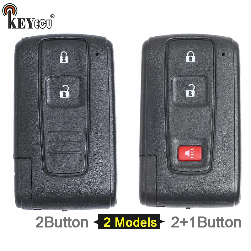 

KEYECU for Toyota Prius Replacement Smart Remote Car Key Shell Case Fob 2/2+1 Button With Uncut Blade (Only Shell)