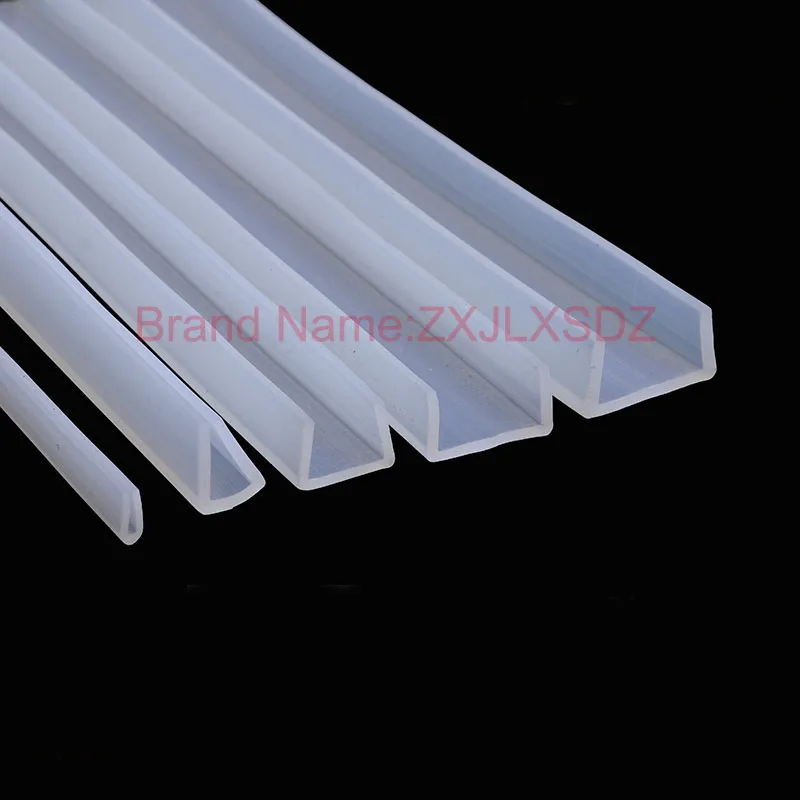 

2 Meters U Channel silicone rubber glass seal strips shower room door and window glass edge trim glazing weatherstrip