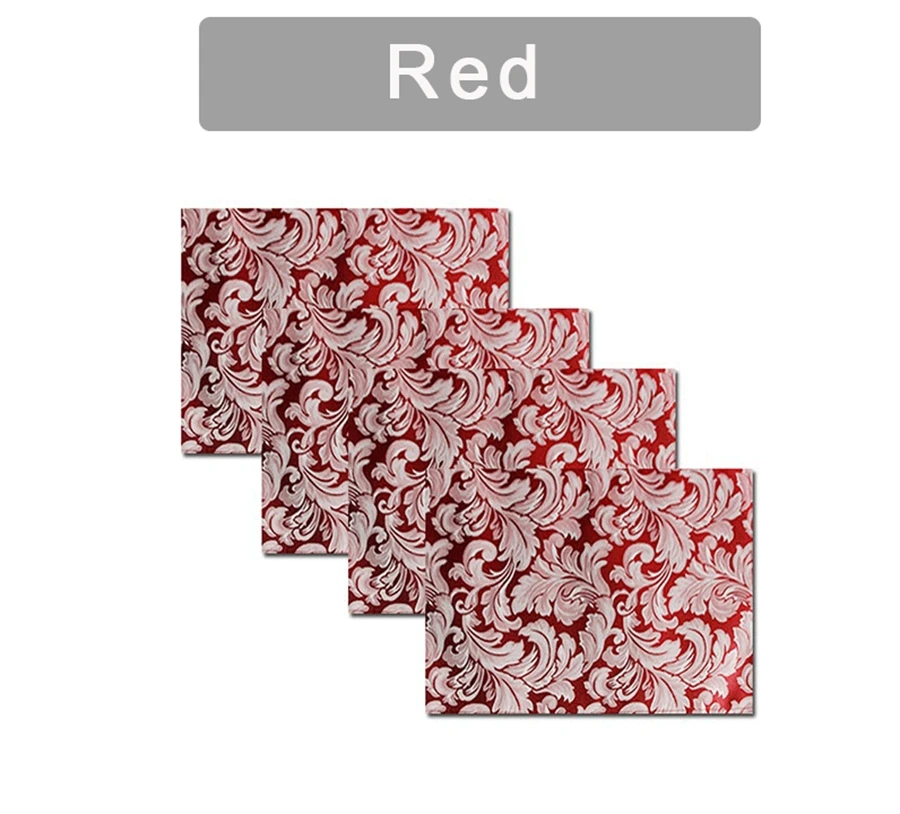 UFRIDAY, 4 шт., дамасская жаккардовая салфетка под столовые приборы, водонепроницаемый коврик, коврик для обеденного стола, коврик для чаши, подставки, подстилки, скатерть