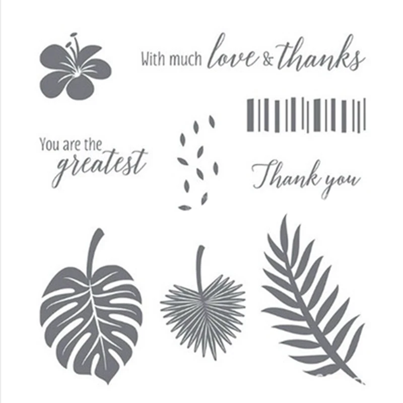 

New DIY Photo Album Leaf Silicone Rubber Transparent Stamp For Scrapbooking Craft Decoration Stationery Set