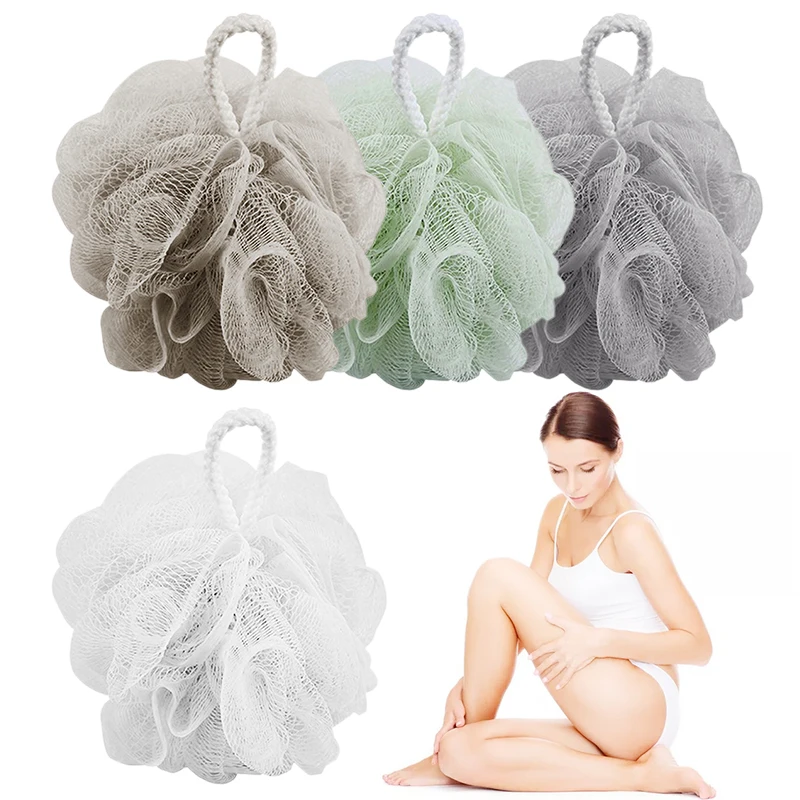 

1 Pc Loofah Bath Ball Mesh Sponge Milk Shower Bathroom Supplies PE Bath Flower Super Soft Body Brush Bathroom Accessories