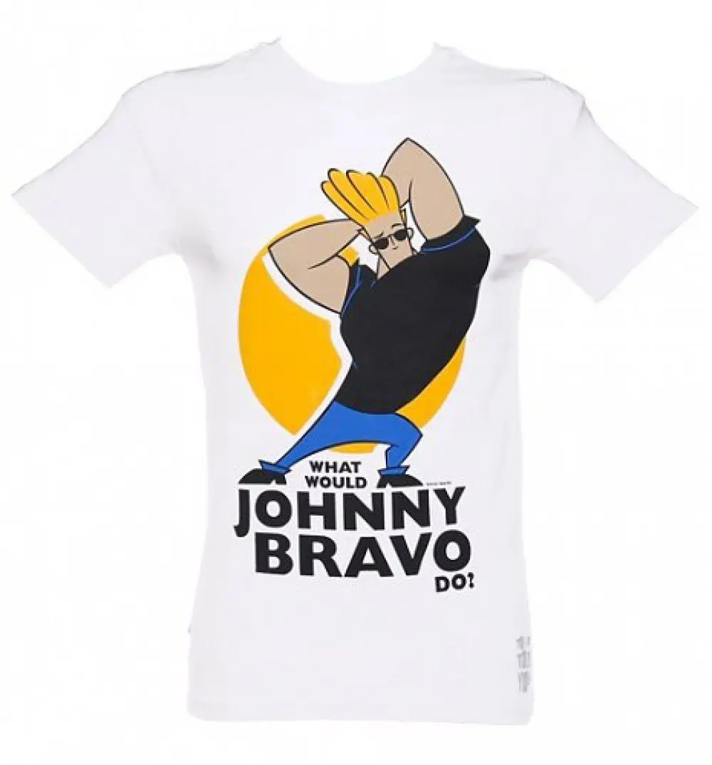 Johnny Bravo Cartoon Network Официальный Дамы обтягивающая футболка различные размеры