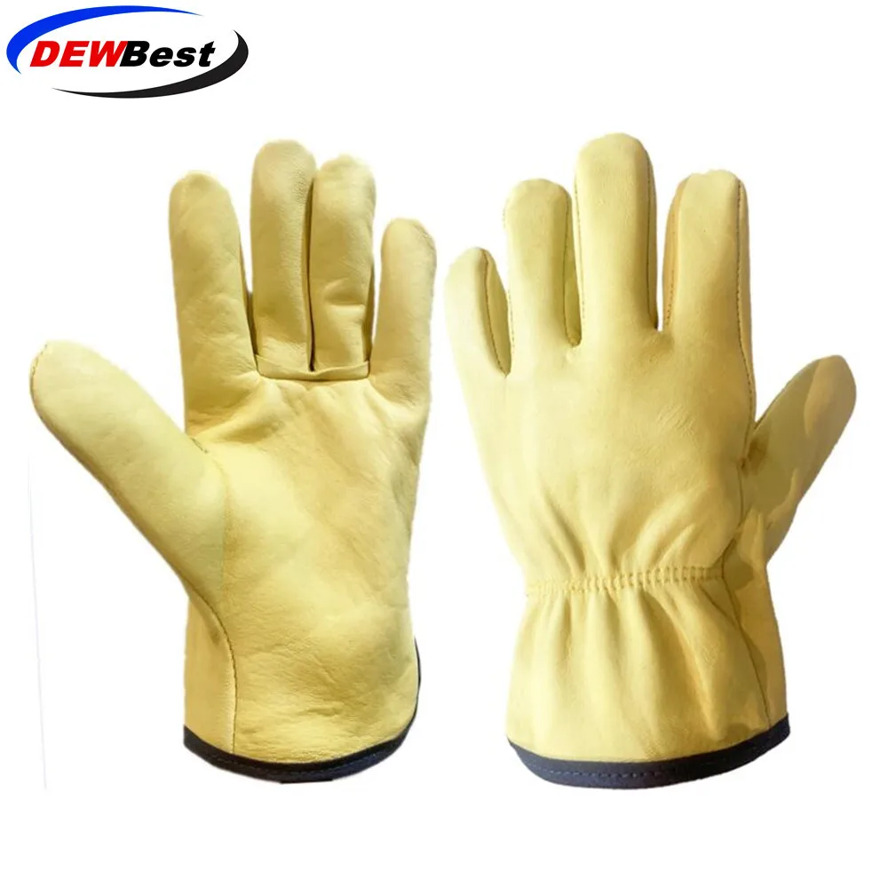 

DEWBest Grade A Gardening Leather Work Gloves Drivers Gloves Factory Carrying Cape Sheepskin Gloves