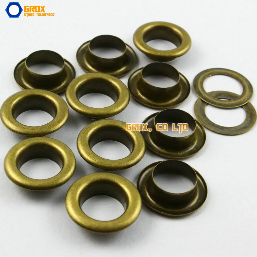 

400 Set 17*10*5mm (Outer diameter * Inner diameter * Height) Antique Brass Round Eyelet Grommet