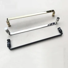 1PCS Solid 304 Stainless Steel Bathroom Door Handles Polish Chrome/Golden/Dumb Black Glass Door Handle C-C:440mm JF1807 1pair c c 425 225mm bathroom door l handle stainless steel polish chrome shower room glass door handle jf1628