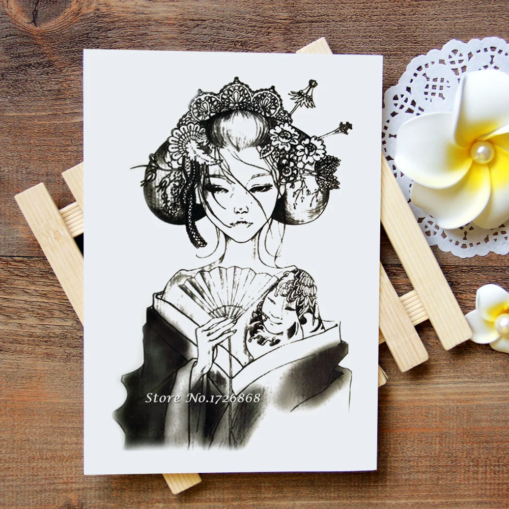 tattoo temporary japan geisha Tattoo Temporary Waterproof Tattoos Stickers Japan tattoo temporary japan geisha Tattoo Temporary Waterproof Tattoos Stickers Japan