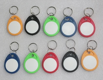 

100pcs/lot T5577 Rewritable Programmable RFID 125 KHz Keychain Keyfobs Key Finder For Copy EM4100 Cards