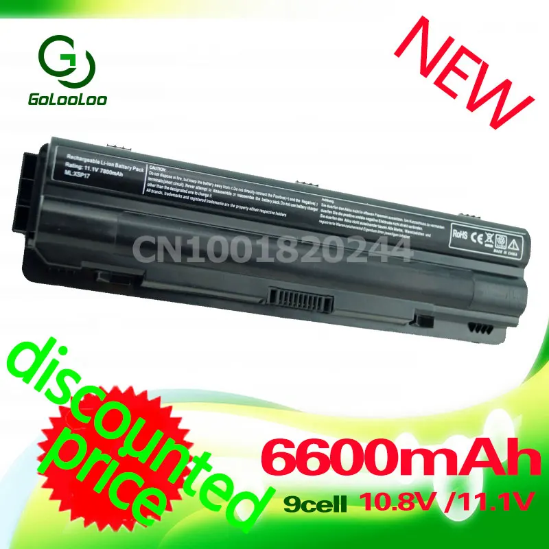 Golooloo 9 ячеек 6600 мАч 11 1 v Батарея для Dell XPS 14 15 17 L401X L501X L502X L521X L702X L701X 3D JWPHF J70W7 R795X WHXY3 |