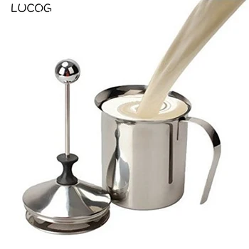 

LUCOG Stainless Steel Milk Frother Double Mesh Milk Foam Creamer Egg Tools Kitchen Mixer Accessories Cup for Coffee Latte
