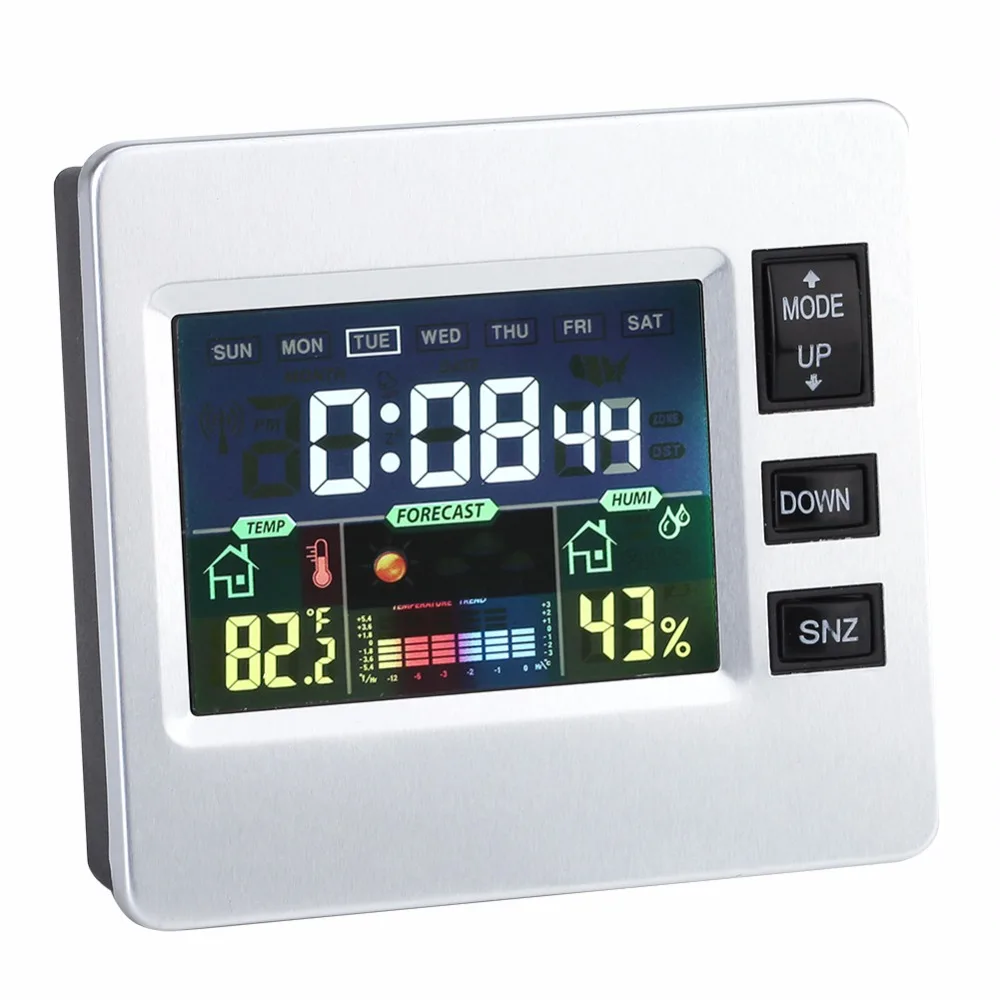 

Weather Station Alarm Clock Wireless Thermometer Hygrometer Forecast Temperature Humidity Meter Indoor Probe