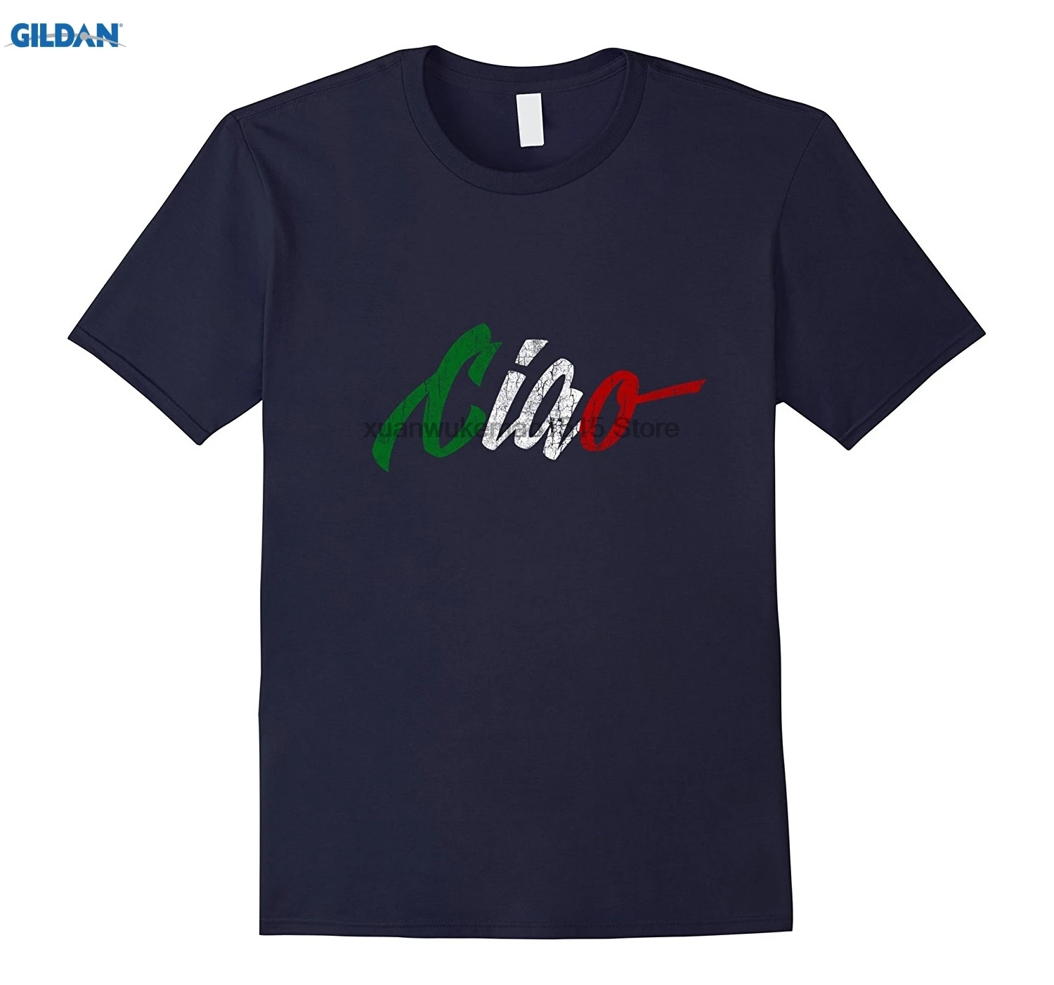 GILDAN Ciao Italia Im итальянский я люблю флаг подарок футболка IT | Мужская одежда