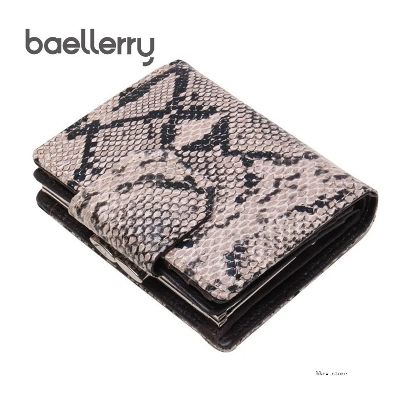 

New Snake Split Leather Short Wallet Women Wallets Genuine Leather Wallet Coin Purse Leather Card Holder Women Cartera Mujer