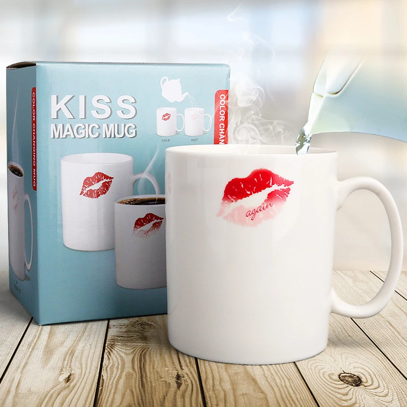 Кружки с надписью Love Style Kiss цветовая стандартная Термочувствительная чашка