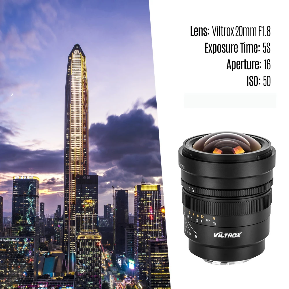 VILTROX Профессиональный полнорамочный широкоугольный объектив Prime Lens FE-20mm/F1.8 E-mount MF ручной фокус для sony E-Mount камеры sony