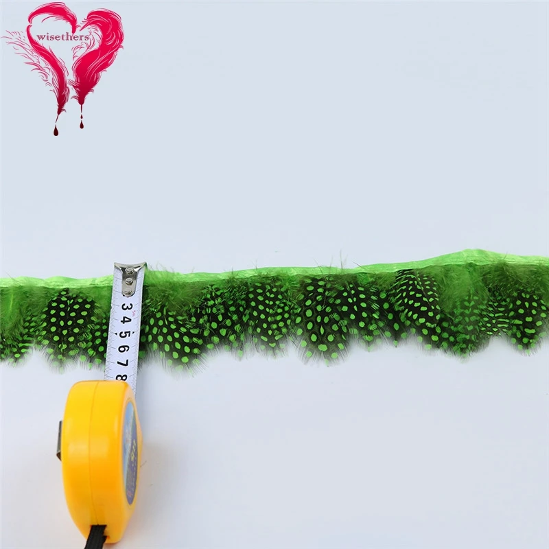 7 apple green guinea fowl feather trims 6