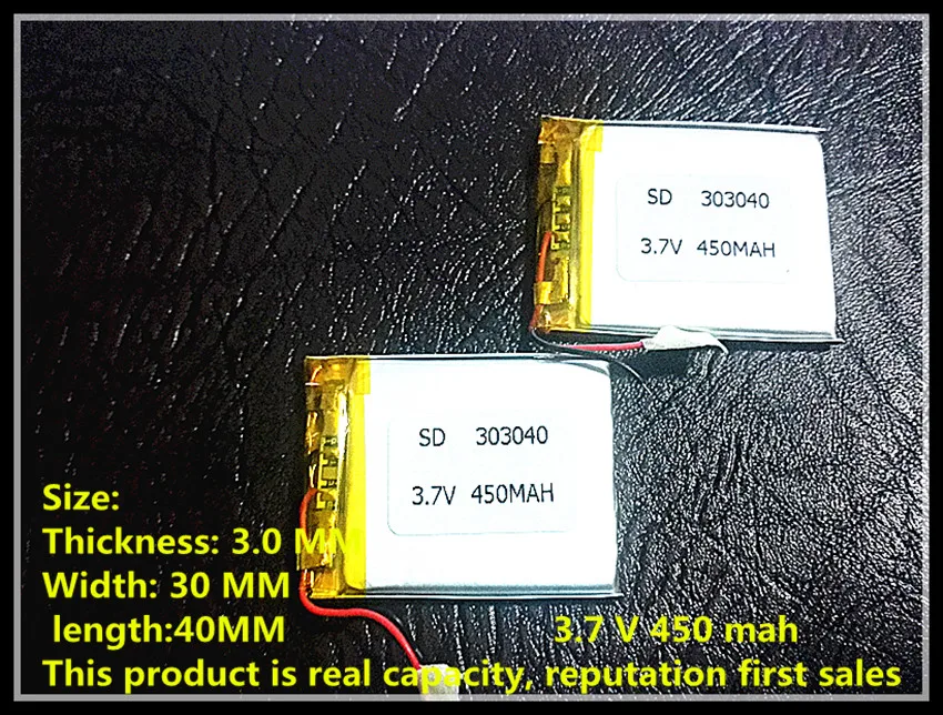 

3.7 V lithium polymer battery 303040 vehicle traveling data recorder 450mah bluetooth stereo 033040 pedometer